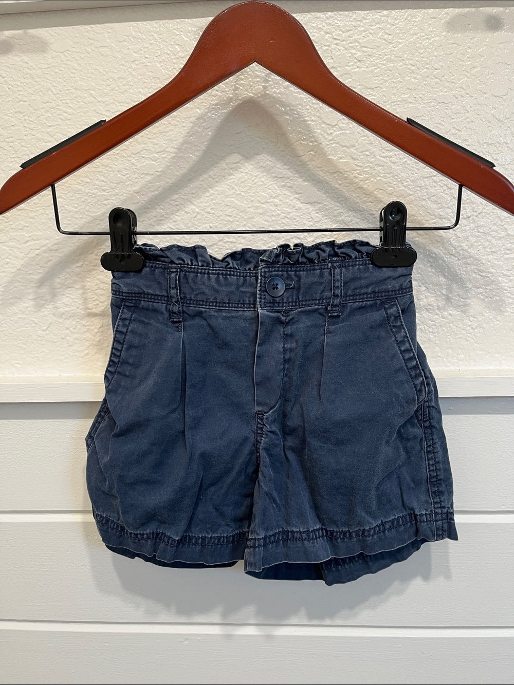 GAP Navy High-Waist Paperbag Shorts